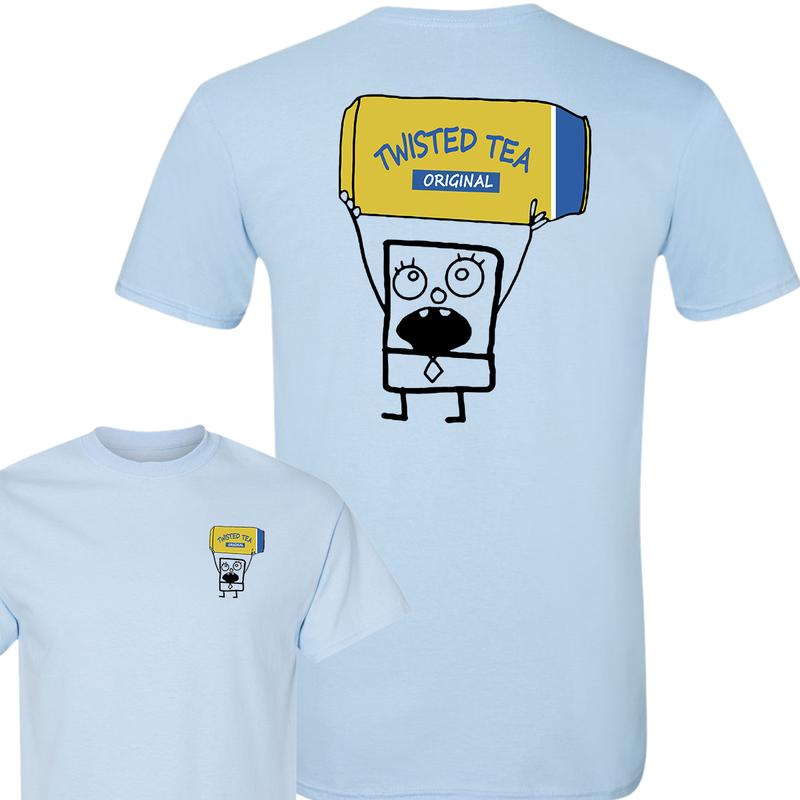 Doodlebob Twisted Tea Essential 2 Sided T-Shirt, Funny Drinking T-Shirt, Summer T-Shirt, Full Color T-Shirt, Unisex T-Shirt, For Men, For Women, Gift For All
