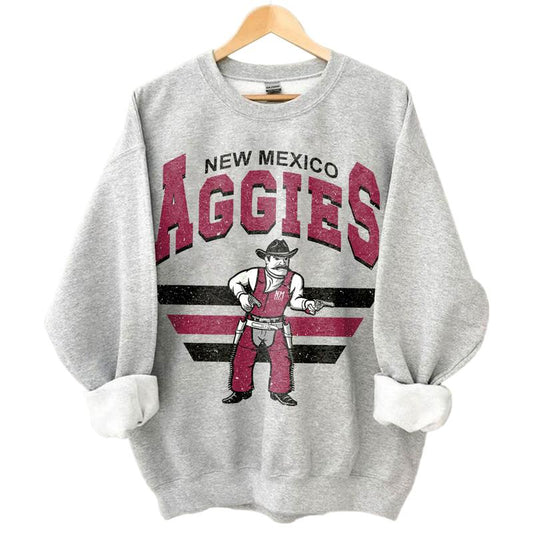 28. New Mexico State Aggies Vintage NCAA Sweatshirt, University Team Shirts, Classic Apparel Gift for Football Fans