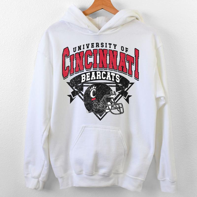 Cincinnati Bearcats Vintage Football NCAA Sweatshirt - Tshirt - Hoodie, University of Cincinnati Unisex Football NCAA Shirt, Unisex Vintage NCAA Shirt, Classic Football Shirt, Gifts For Football Fan Sport, Cotton, Sweatshirt, Casual Clothing