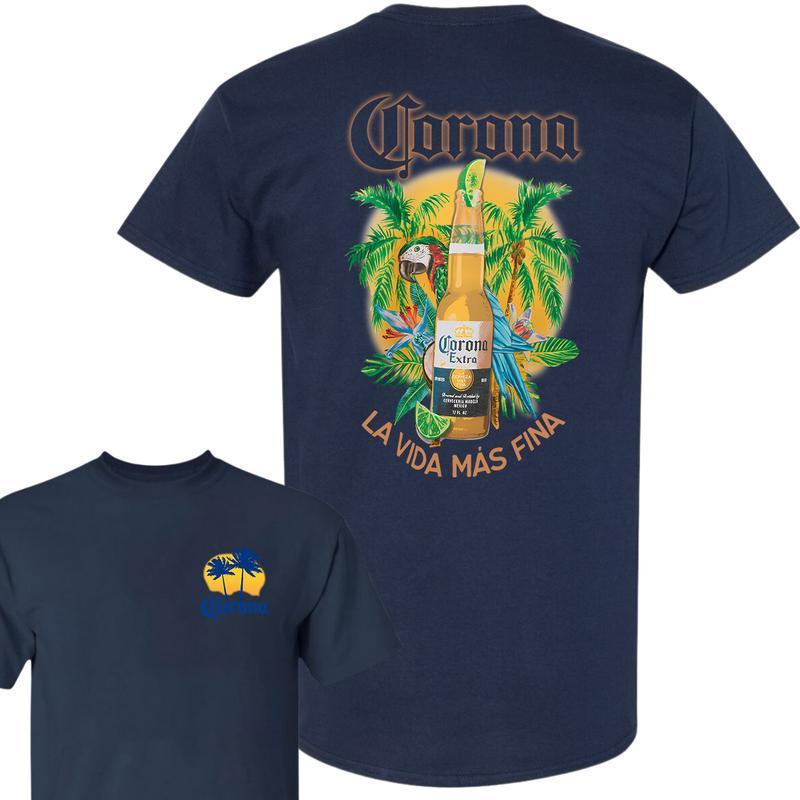 Corona Extra Beer, Corona Extra Bottle 2 sides T-Shirt, For Men, For Women,  Casual Graphic Round Neck T-shirt for Summer, Fashion Men's Top for Daily Wear