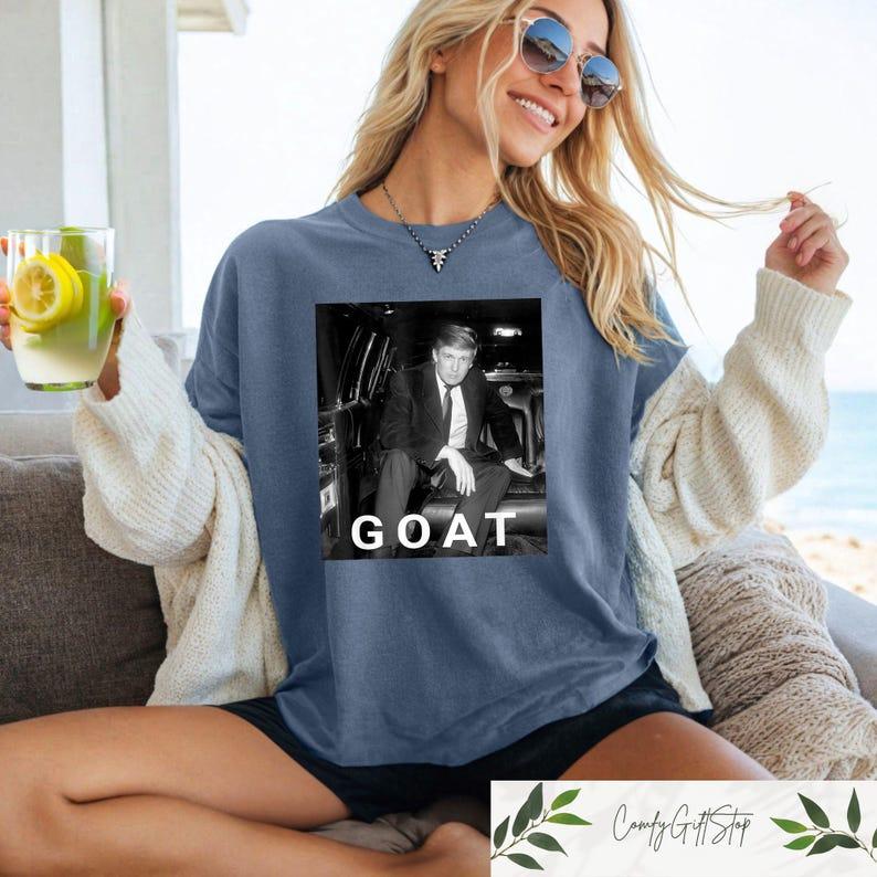 Trum 2024 Tee, Trum Goat Unisex Tee, I Stand With Trump, Trum Shooting Shirt, Trum Rally Shirt, Trum Assassination Tee, Trum Lover Tee, Short Sleeve Summer Fashion Hip Hop Streetwear Style, Y2k 2000 Shirt, Gift Idea