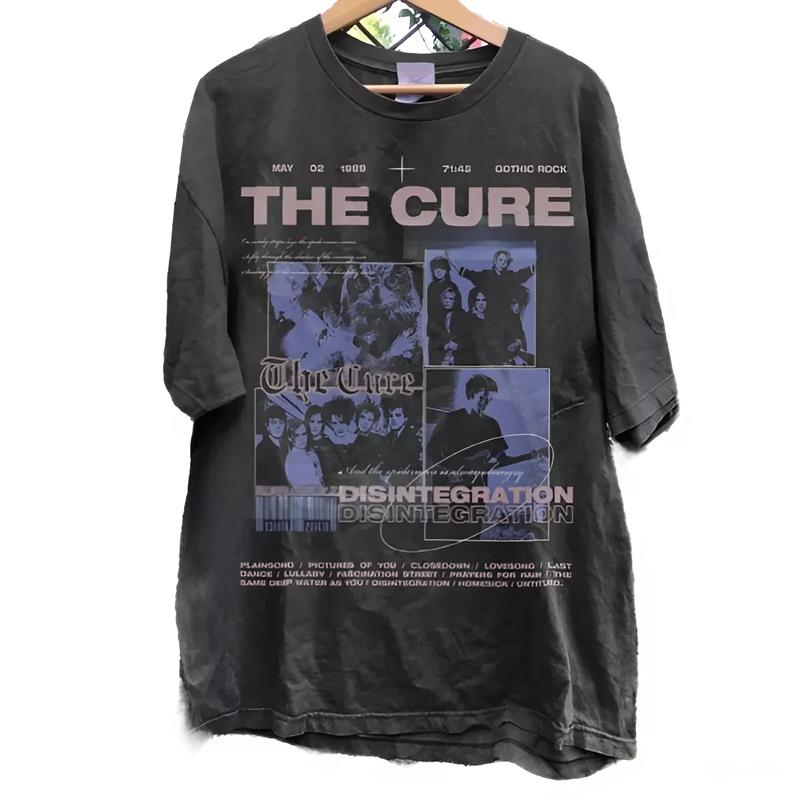 The Cure Collector Tour Shirt, Vintage Rock Band Black Unisex Shirt Graphic Tee Cotton Unisex T-Shirt