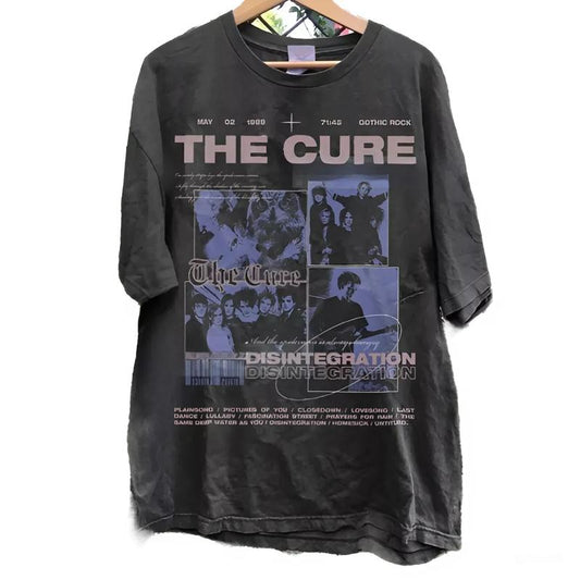 The Cure Collector Tour Shirt, Vintage Rock Band Black Unisex Shirt Graphic Tee Cotton Unisex T-Shirt