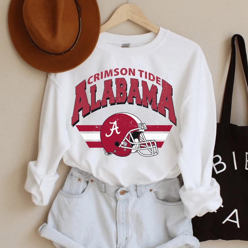 Vintage Alabama Crimson Tide Football Sweatshirt, University Game Day Gifts, NCAA Shirt, College Alabama Style, Women's Classics, Crimson Comfort