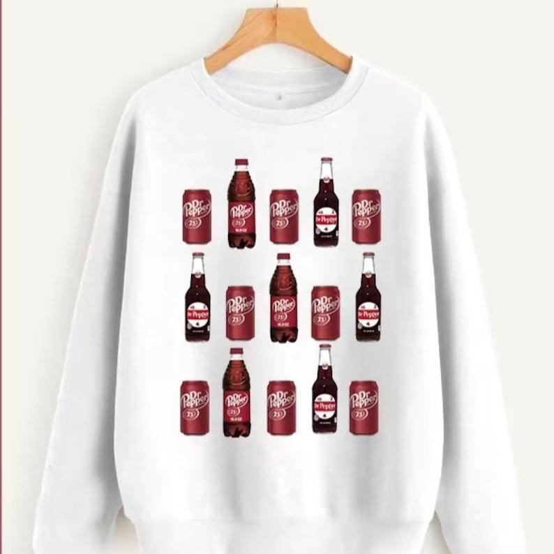 Vintage Dr Pepper Can Sweatshirt - Retro Soda Can Crewneck Sweatshirt Cotton Casual