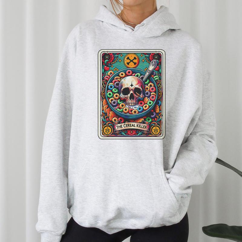 The Cereal Killer Tarot- Unisex Crewneck Sweatshirt - Print is Sublimation, Christmas Crewneck, Gift Idea, Relaxed Fit, Casual Apparel