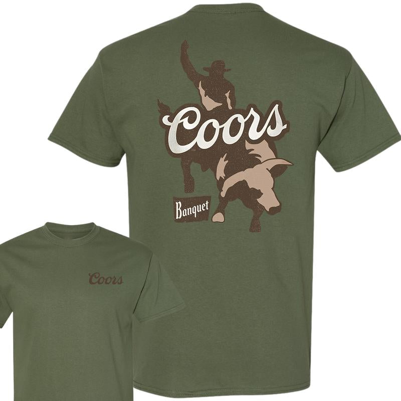 Coors Banquet Rodeo Bull Rider Front and Back T-shirt, Unisex T-shirt, For Men, For Women