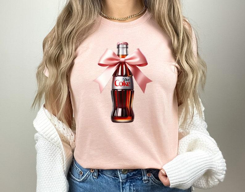 Diet Coke Pink Bow Tshirt, Diet Coca Cola Shirt Diet Coke Lover, Trendy T-shirt Cotton Fabric