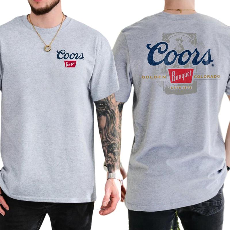 Coors Banquet Beer Graphic Shirt 2 Sides, Gift For Men, Love, Athletic, Casual Menswear, Classic Cotton Top, Drink T-shirt