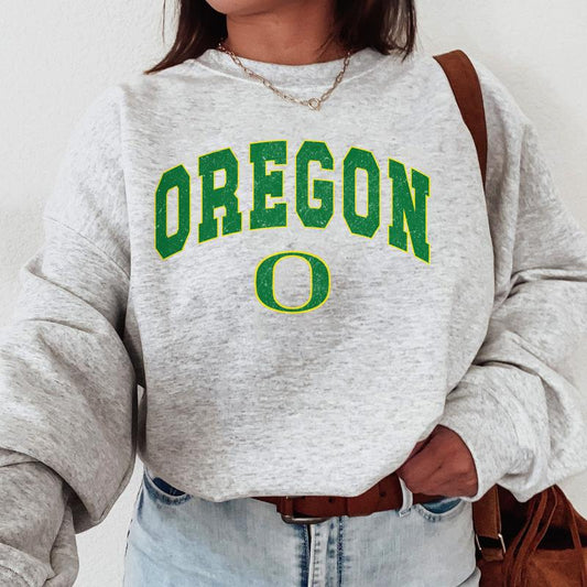 Oregon Ducks Vintage Football NCAA Trendy Sweatshirt, University of Oregon Unisex Football NCAA Shirt, Gift For Men, Gift For Girls, Crewneck, Cotton,