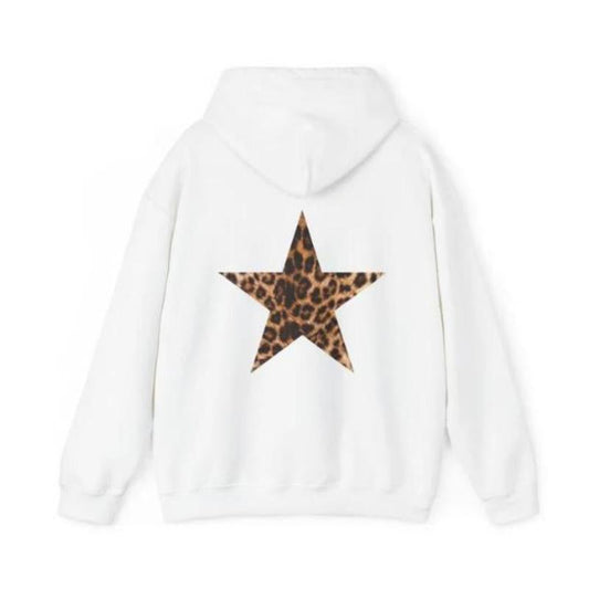 Leoprad Star Hoodie, Y2k Hoodie, Leopard Print Hoodie Unisex Fabric Womenswear