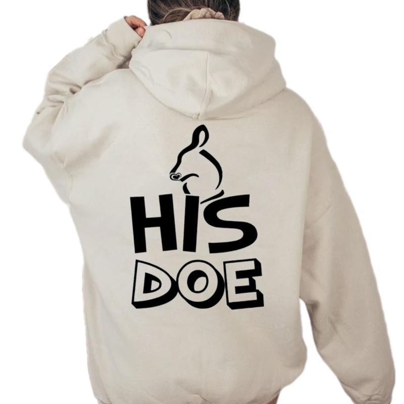 Her Buck & His Doe Couples Matching Valentine's Christmas Hoodie, Gift for Him, Gift for Her, Hunting Season Hoodie Unisex Classic Cotton