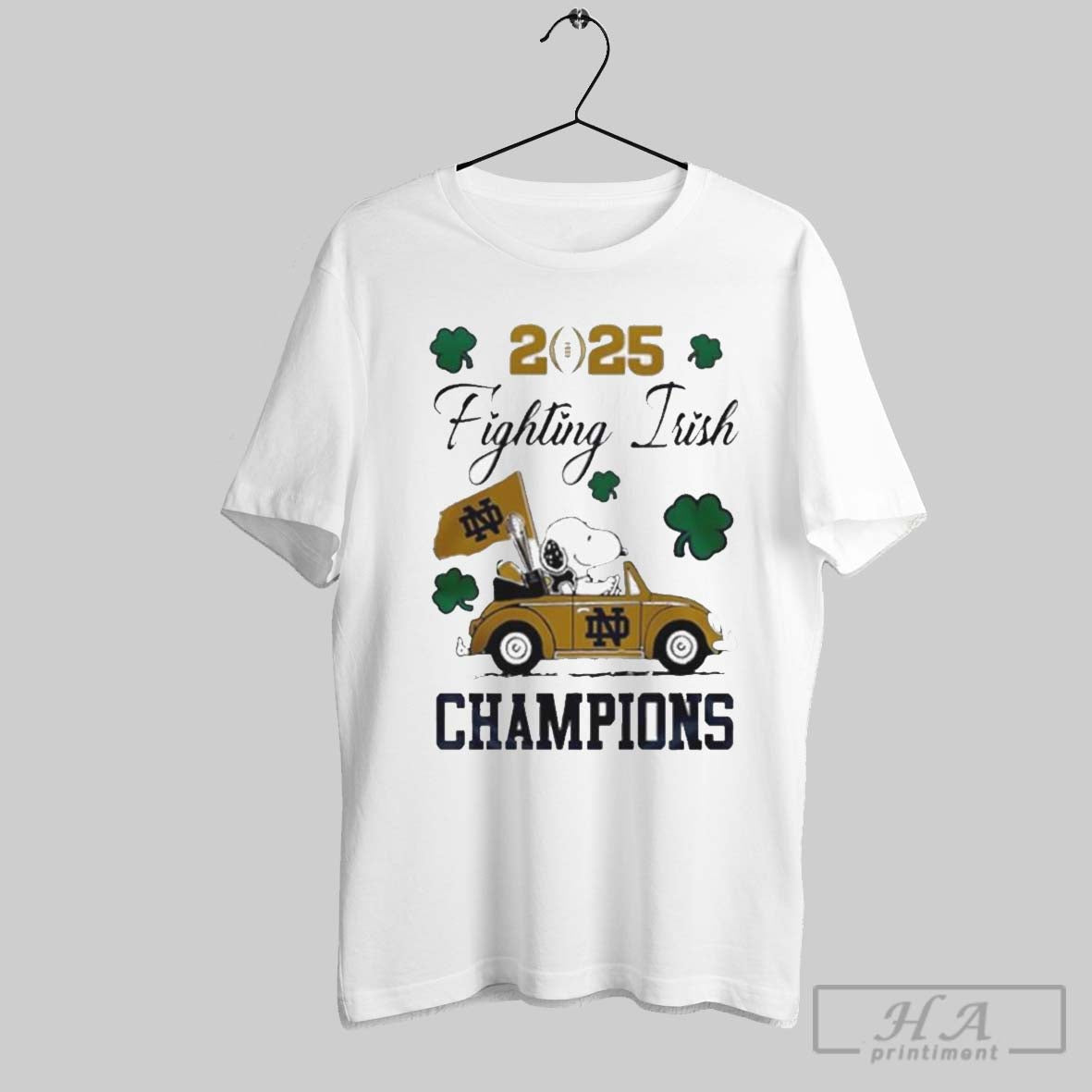Snoopy Driver 2025 Notre Dame Fighting Irish Champions Shirt