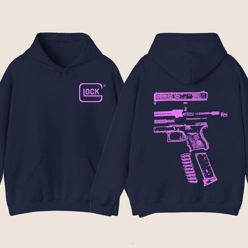 Glock Hoodie - Double Side  - Glock SweatShirt - Full Color - Menswear Top - Unisex Hoodie, Gift For Men , Gift For Women