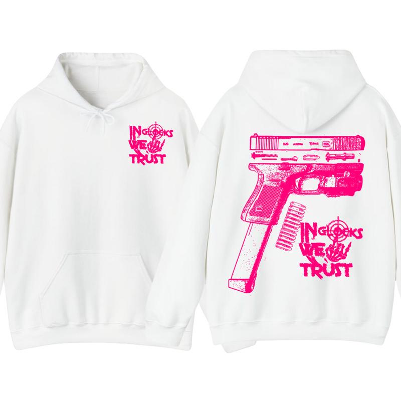 NEW Design Glock ,In Glock We Trust Skeleton 2 Side Hoodie & Sweater,Unisex sweater,Men's & Women's Tops,Glock Hoodie,Glock Pink Color ,For Her,For Him