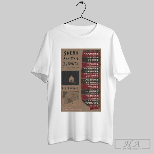 Poster Sarah And The Sunday North American Spring 2025 Tour With Support From The Slaps Beeson Rat Tally T Shirt
