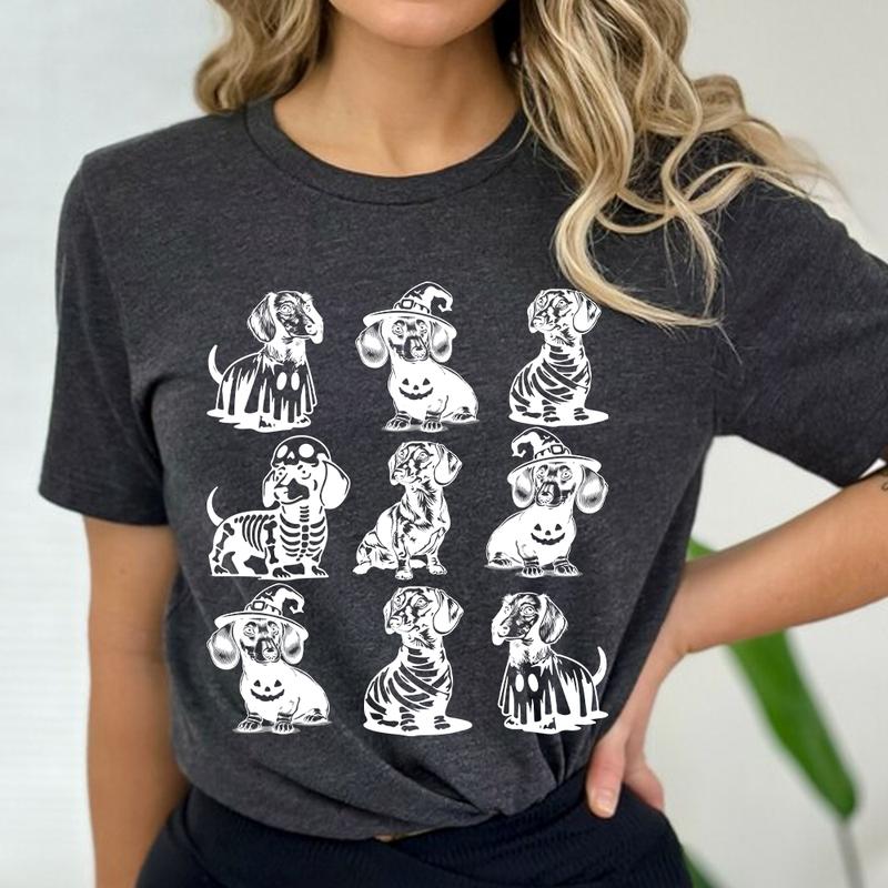 Dachshund Halloween Shirt, Dog Halloween Graphic Tee, Wiener Dog, Dachshund mom, Dachshund fall, Dog mom crewneck, Wichy Shirt, Spooky Vibes