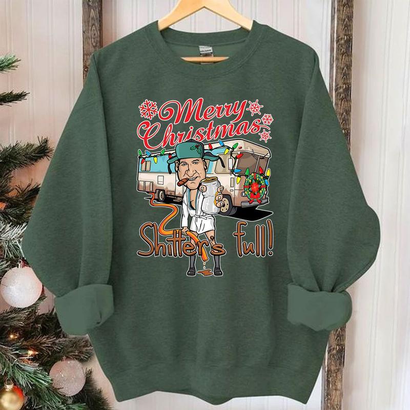 Merry Christmas Shitters Full Sweatshirt, Ational Lampoons Christmas Shirt, Christmas Sweatshirt, Christmas Trending Sweatshirt, Holiday Sweatshirt, Holiday Vibes Shirt Christmas, Thanksgiving Shirt Gift for Him, Gift for Her Menswear Hoodie