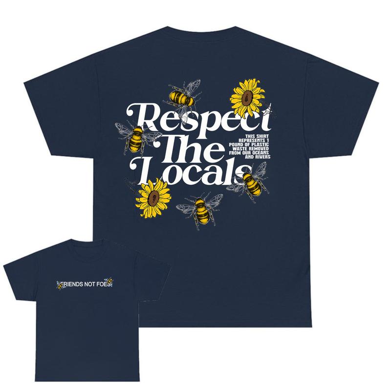 Respect Your Local Bees Graphic Tee in a Can T-shirt, Full Color, Unisex T-Shirt