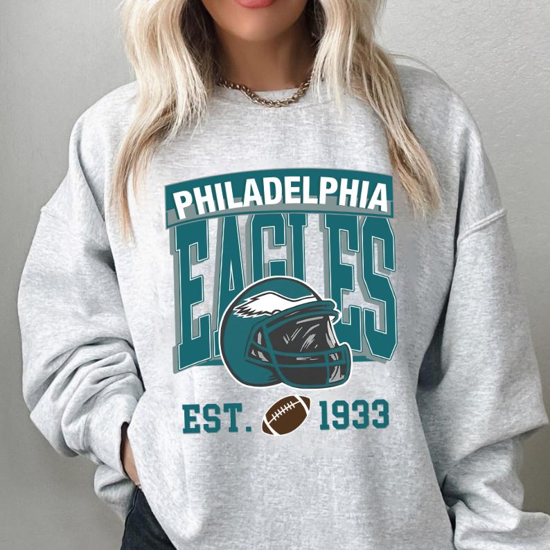 Philadelphia Football Unisex Crewneck, Vintage Style Philadelphia Football Sweatshirt, American Football Philadelphia Sweatshirt, Gift For Fan