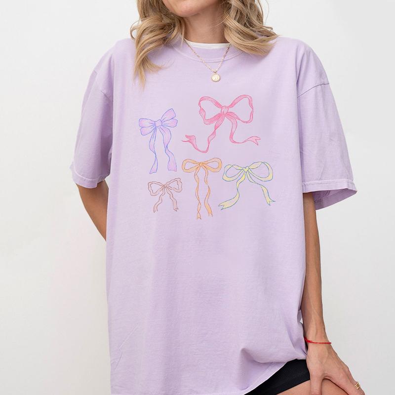 Coquette Bows Shirt for Her, Coquette Aesthetic, Bow Collage Tshirt, Ribbon Shirt for Girl, Comfort Tee Bows Coquette, Ribbon Graphic Tee Oversized, C