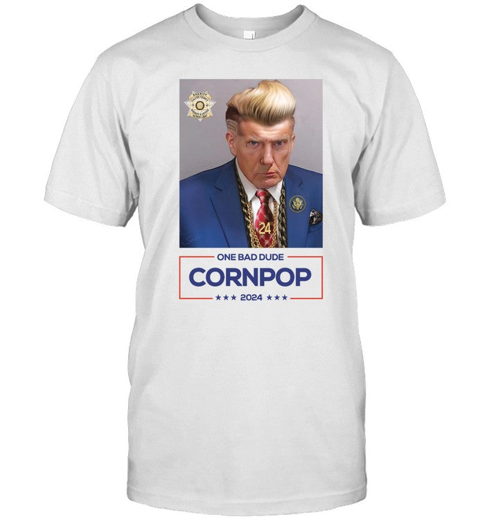 Glenn Beck Trump Mugshot One Bad Dude Cornpop 2024 T Shirt