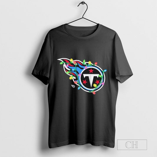 Tennessee Titans Logo Christmas Holiday Lights T-Shirt