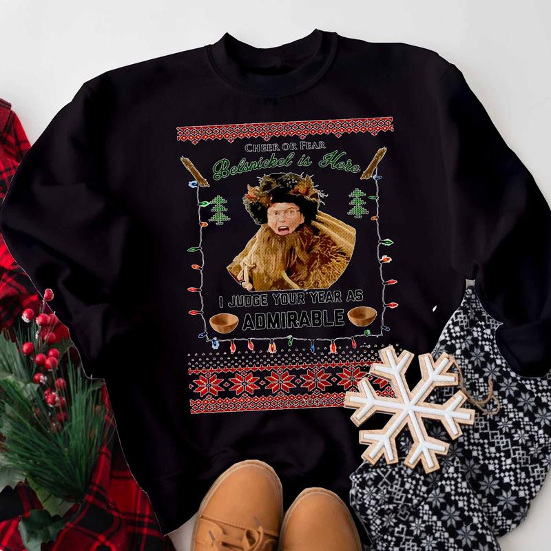 Admirable Or Impish Ugly Christmas Sweatshirt, The Office Ugly Xmas Sweatshirt, Movie Christmas Sweater Classic Fabric Menswear Unisex