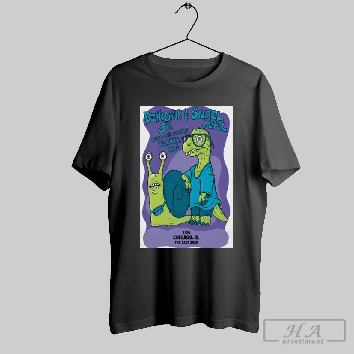 Poster Dinosaur Jr Snail Mail With Easy Action Summer 2025 Chicago Il 07 29 2025 Event T Shirt