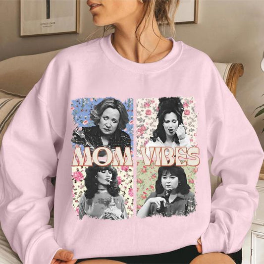 90Ã¢â‚¬â„¢s Mom Vibes Sweatshirt, Funny Mom Life Sweatshirt, Trendy Funny Mother's Day Gift, Cool Mom Gifts Sweatshirt
