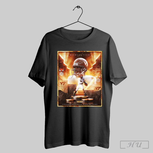 Poster Michael Vick Virginia Tech Football 2025 College Football Hall Of Fame Fox Cfb T Shirt