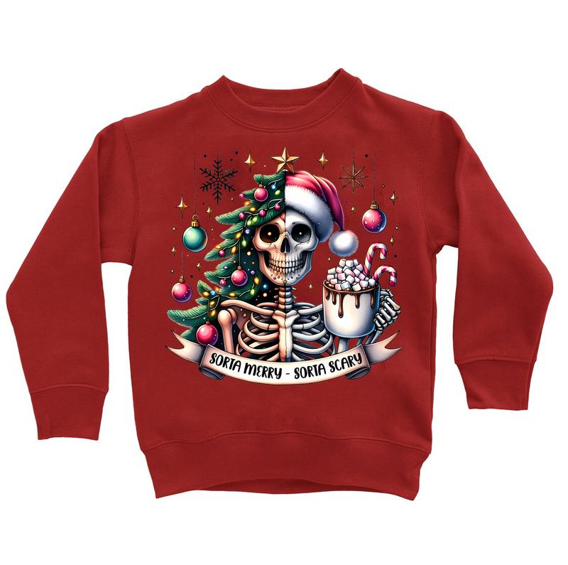 Sorta Merry Sorta Scary Sweater, Christmas Sweater, Skeleton Christmas Sweater, Christmas Shirt Sweater, Holiday Sublimation, Christmas Printing Sweater