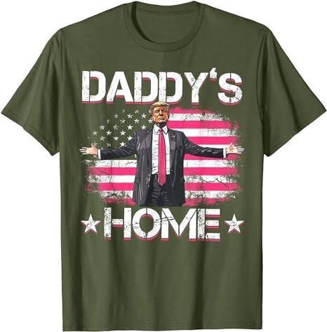 Trump 2024 Daddys Home Funny Trump Pink T-Shirt