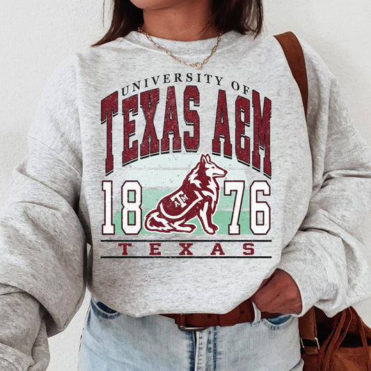 Texas A&M Aggies Vintage College NCAA Sweatshirt, Vintage Football Sweatshirt NCAA, Classic Sport Sweatshirt, Gifts For Football Fan Sport