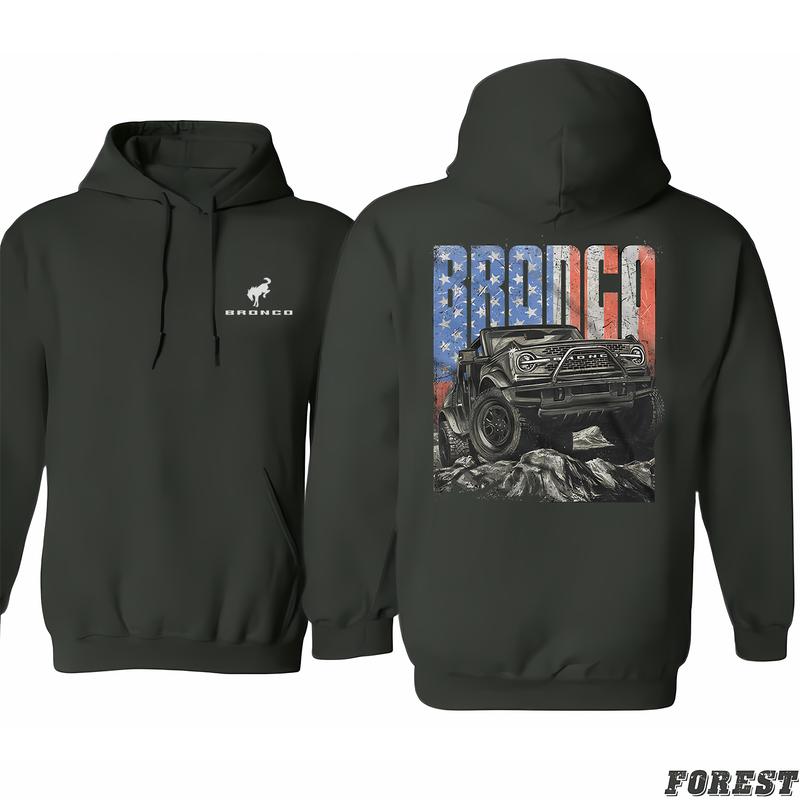 Ford Bronco - American Tough Hoodie, High Performance Apparel, Unisex Style Essentials, Full Color Range, Classic Cotton, Menswear Unisex, Unisex