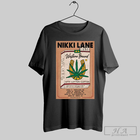 Poster Nikki Lane Western Bound With Cotton Clifton 2025 April 17 Portland Or T Shirt