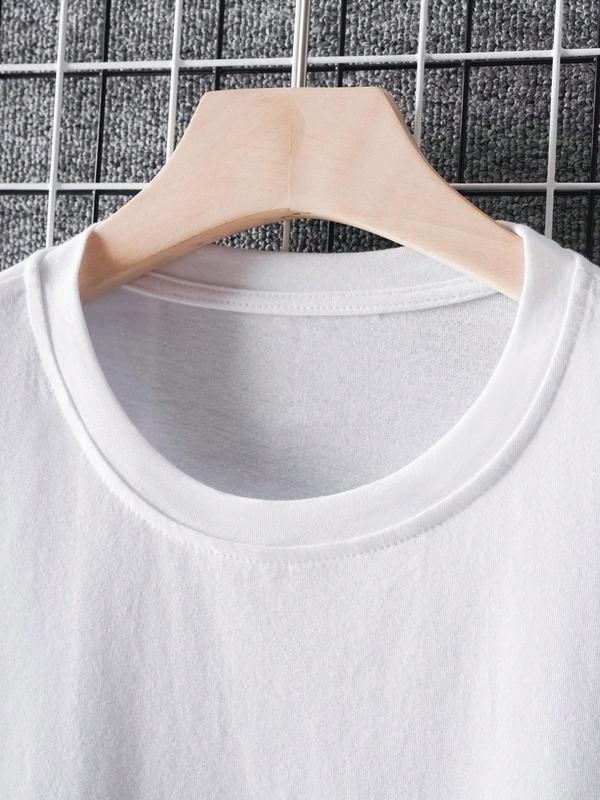 Men's Letter Print Round Neck TeeÃ‚Â Summer Clothes, Regular FitÃ‚Â Casual Short Sleeve Crew Neck T-Shirt for Summer, Graphic Tees,Ã‚Â Fashion Men's Streetwear