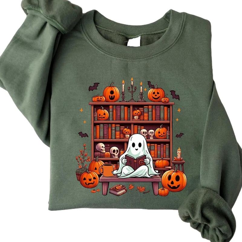 Ghost Book Reader Sweatshirt, Reading Tee, Book Lover Gifts, Reading Enthusiast Book Shirt, Boo Sweatshirt