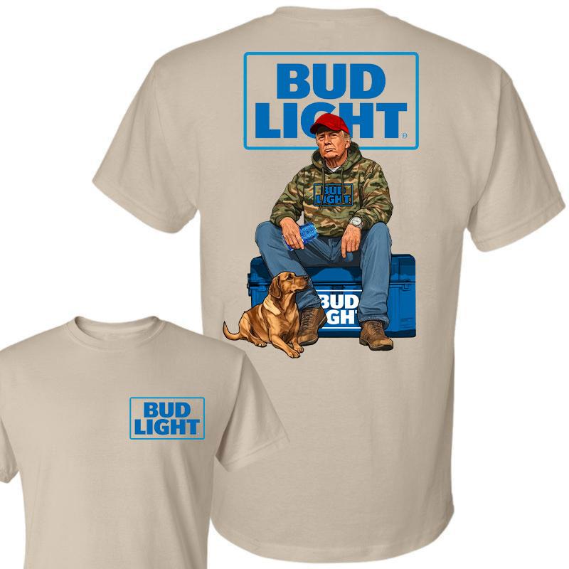 Bud Light Trump Hunting Camo Unisex shirt, Trump won 47th president Election 2024 shirt, Bud Light  Light Fuel Hand Drill Dog Hunt Tee, Trump With Local Boy Cotton shirt Full Color Full Size