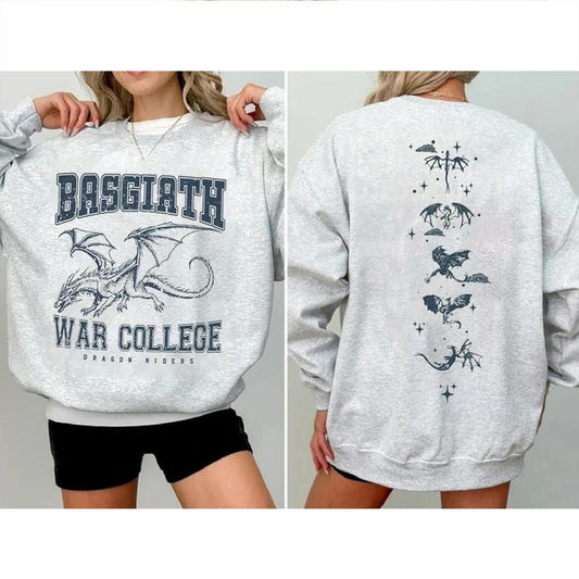 Fourth Wing Double-Sided Sweatshirt, Basgiath War College Shirt, Fourth Wing Shirt, Bookish Dragon Rider Shirt, Book Lover T-Shirt, Bookish Merch, Boo
