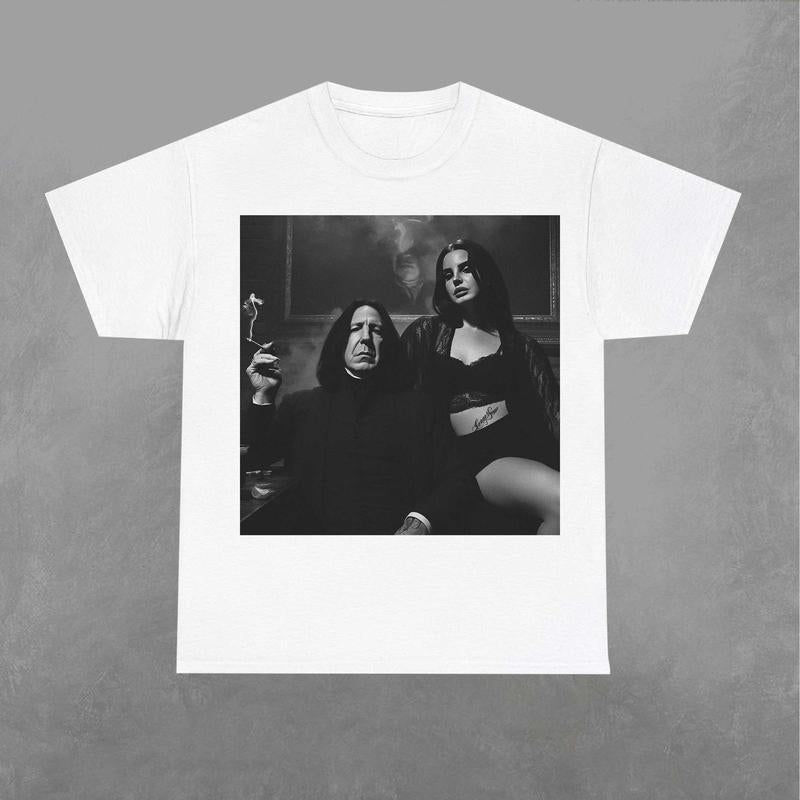 Snape Smokin Shirt, Snape Shirt, Wizard House TShirt, Wizarding Fan, Retro Funny Movie Graphic Shirt Classic Fabric Menswear Top