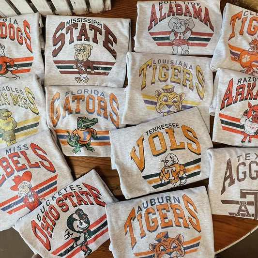 Vintage Football All Teams NCAA All Color College Sweatshirt, Sport Graphic Sweatshirt For Fans, Retro Sport Sweater For Men And Women