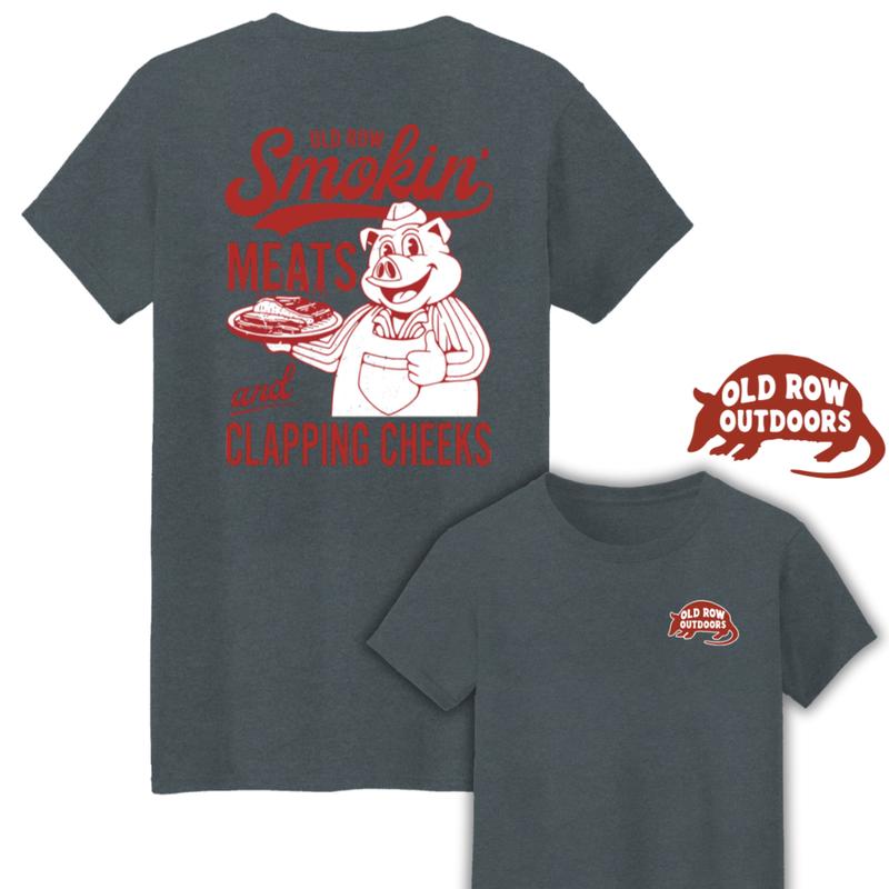 Old Row The Smokin' Meats and Clapping Cheeks Both Sides Unisex T-Shirt Cotton
