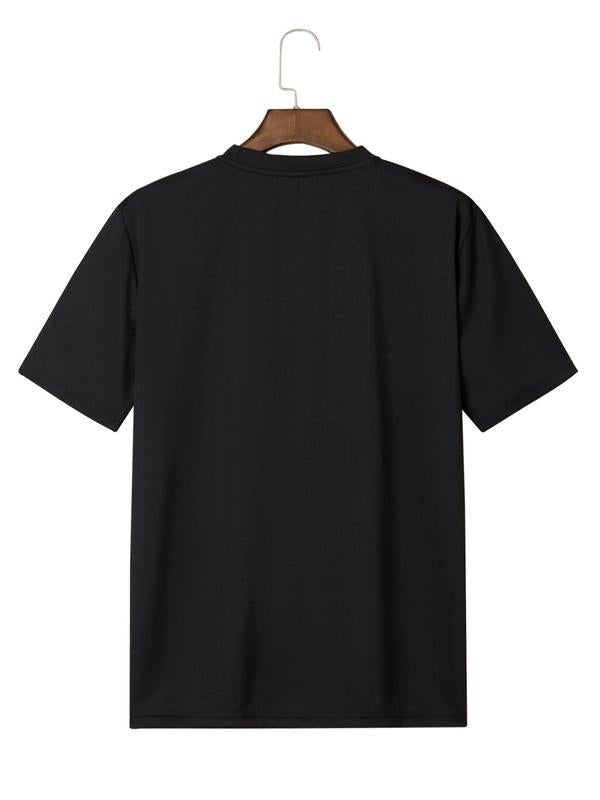 Men's Heart & Letter Print Round Neck Tee, Summer Clothes, Regular Fit Casual Short Sleeve Graphic T-shirt for Summer, Fashion Men's Top for Daily Wear Valentine's Day, gift