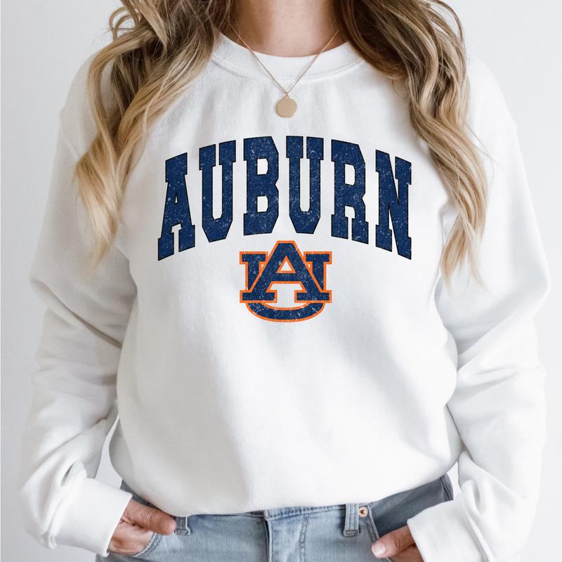 Auburn Tigers Vintage Football NCAA Trendy Sweatshirt, Auburn University Unisex Football NCAA Shirt, Gift For Men, Gift For Girls, Crewneck, Cotton, Sweaters, Pullover