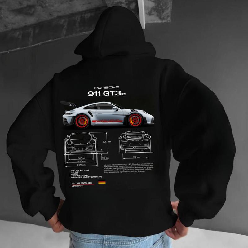 Porsche 911 GT3 RS 1 SIDE Hoodie, Unisex, Street Racing Hoodie, Vintage car Hoodie