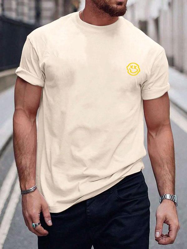 Men's Cartoon Letter Graphic Print Round Neck Sleep Tee, Graphic T-shirts, Regular Fit Casual Short Sleeve Pajama T-shirt, Men's Summer Sleepwear