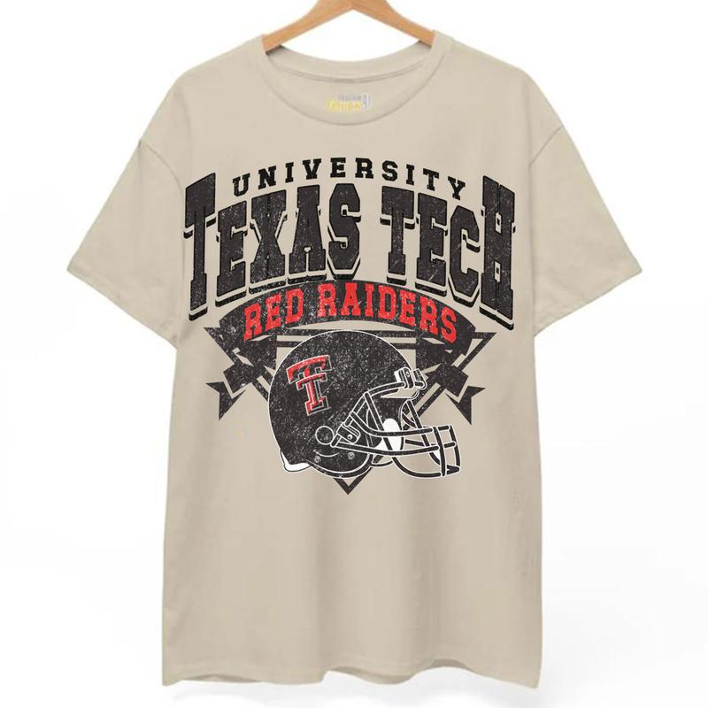 Texas Tech Red Raiders Vintage NCAA Sweatshirt, Unisex Red Raiders Football Shirt, Classic Sport Hoodie, Gifts for Football Fans, Cotton T-Shirt