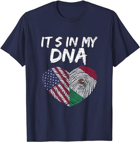 DNA USA Flag American Mexican Flag Mexico T-Shirt
