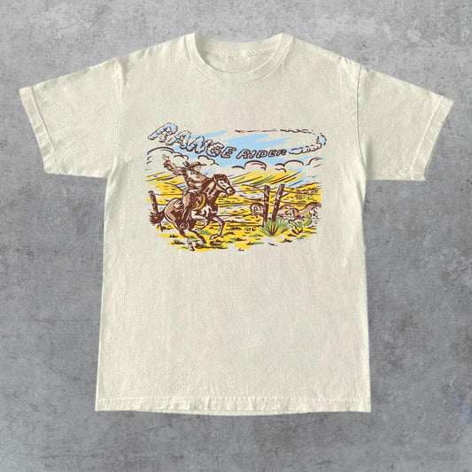 Vintage Ranger Rider 90s T-Shirt, Vintage Country Shirt, Wester Unisex Retro Tee, Cotton Washed Shirt, Wild West Gift, Vintage  Tee